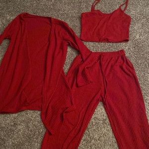 3 piece pajamas set. From Amazon. Belly is meant to show a little. Super cute.